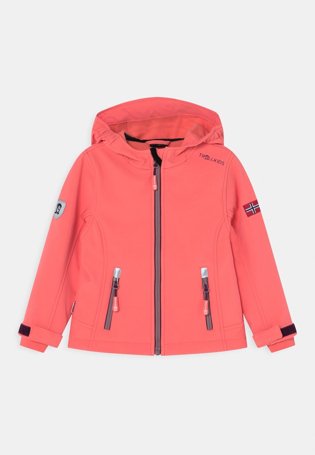 

Куртка Softshell Girls TrollKids, цвет peach/mulberry/orchid