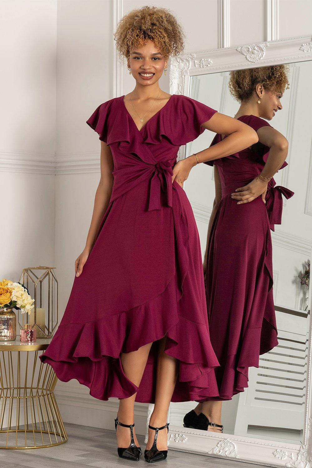 цена Платье Priya с оборками и глубоким подолом Jolie Moi, фиолетовый