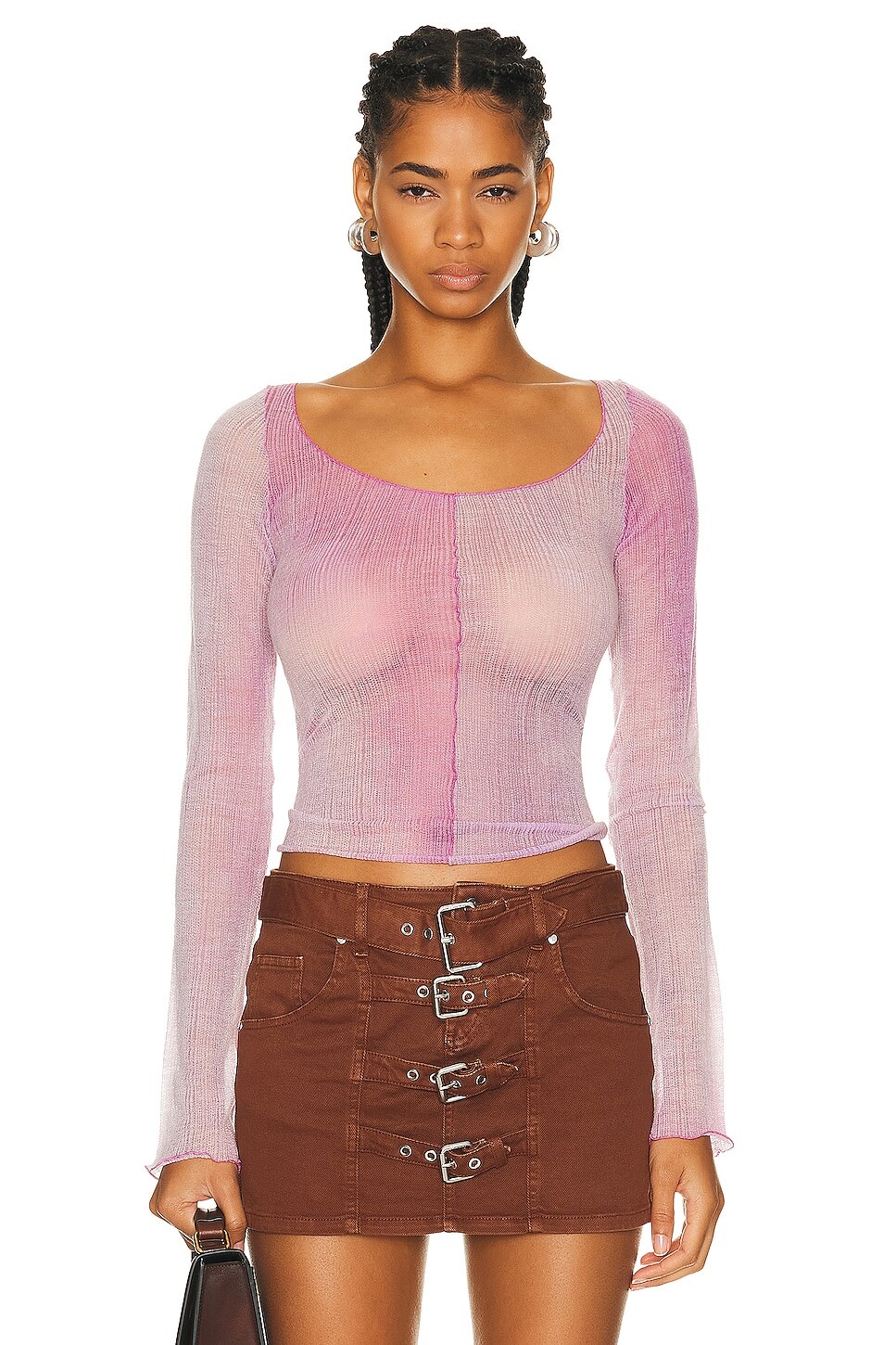 

Топ Acne Studios See Through, цвет Orchid Purple