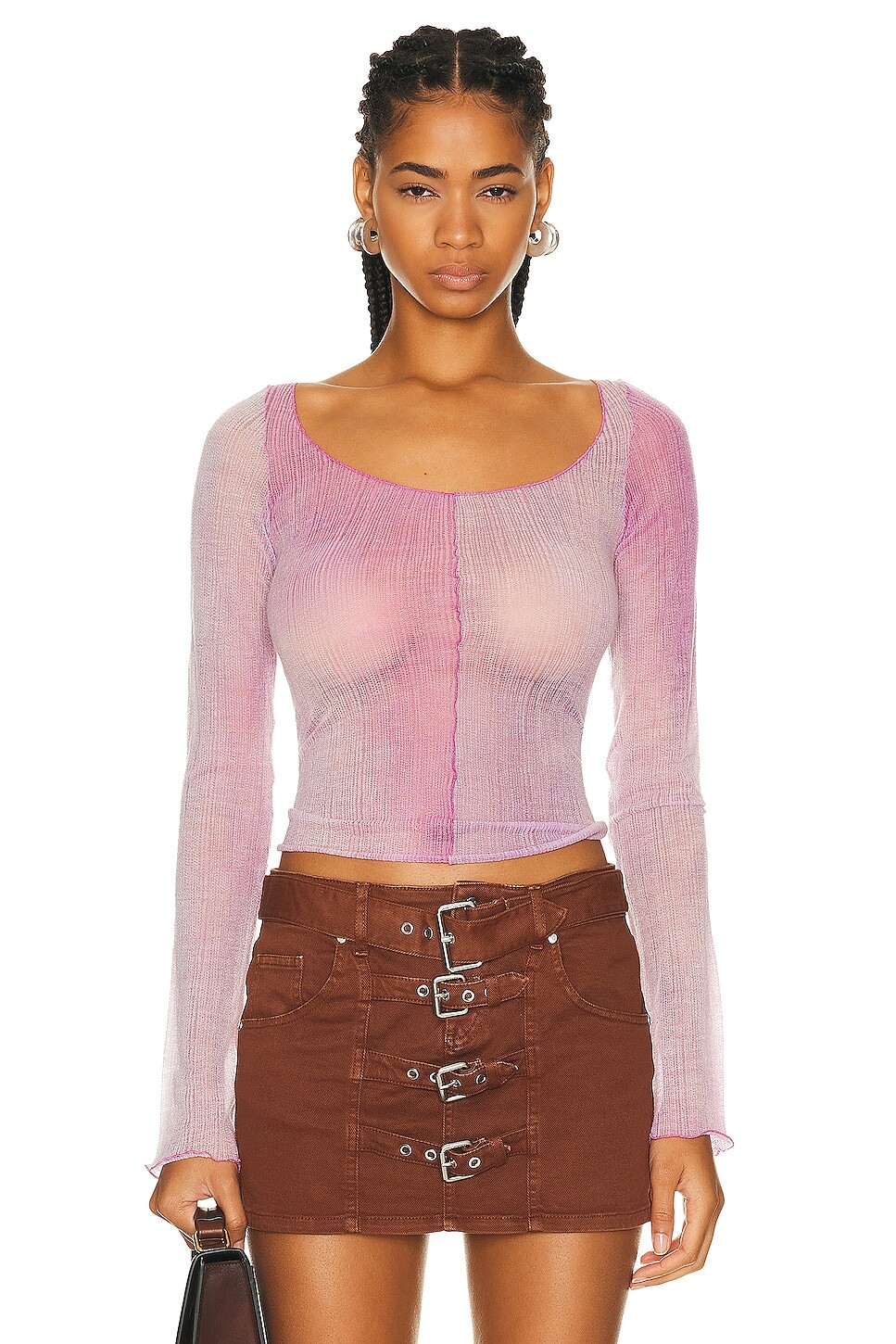 цена Топ Acne Studios See Through, цвет Orchid Purple