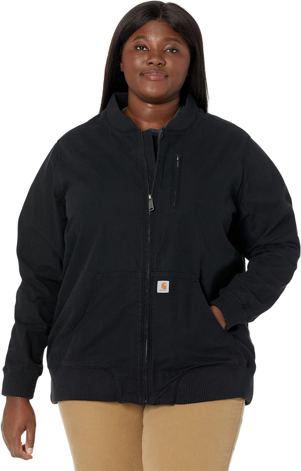

Куртка Plus Size Rugged Flex Relaxed Fit Canvas Jacket Carhartt, черный