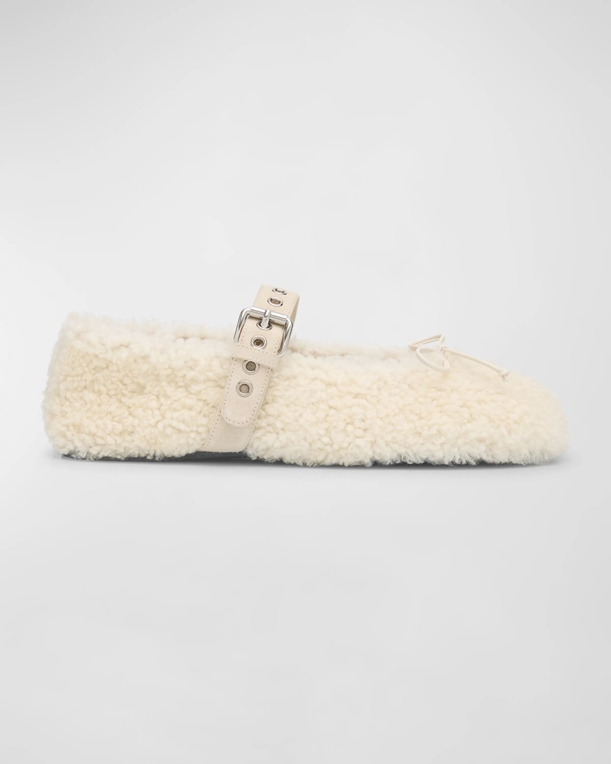

Балетки Мэри Джейн из овчины Miu Miu, цвет Naturale