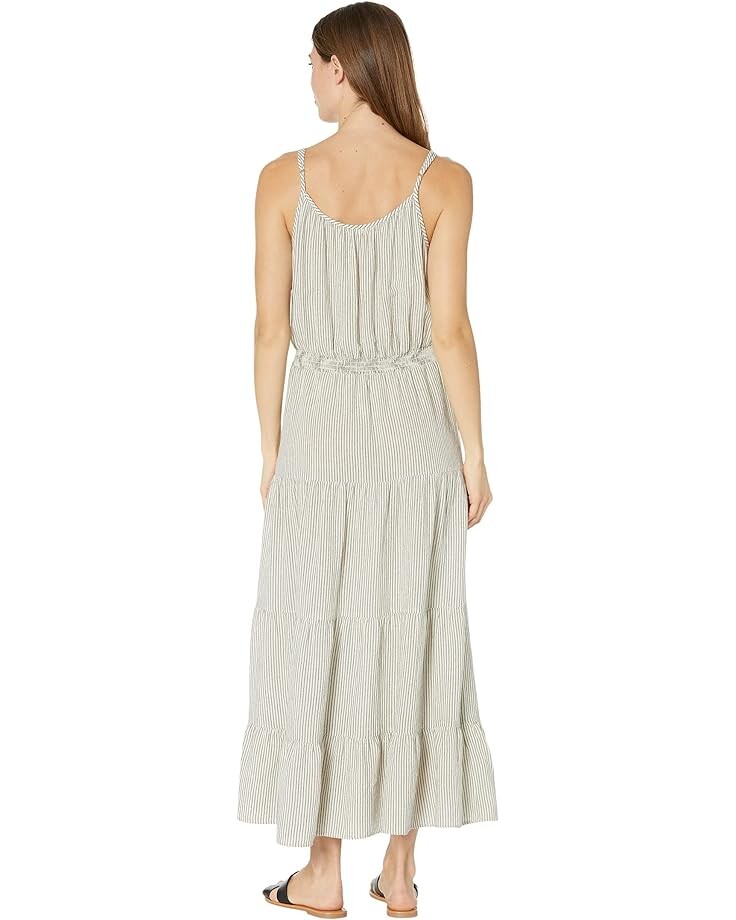 Платье Dylan by True Grit Luna Cotton Linen Stripe Maxi Dress, черный