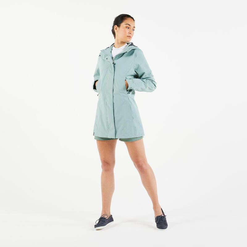 Парусная куртка восковая куртка женская непромокаемая - Sailing 300 светло-зеленый TRIBORD, цвет gruen