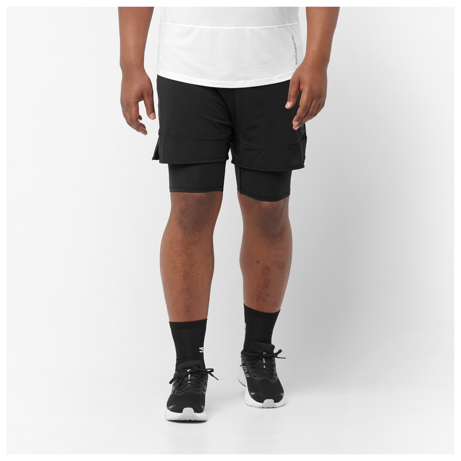 Шорты для бега Salomon Sense 2in1 Shorts, цвет Deep Black – купить с  доставкой из-за рубежа через платформу «CDEK.Shopping»