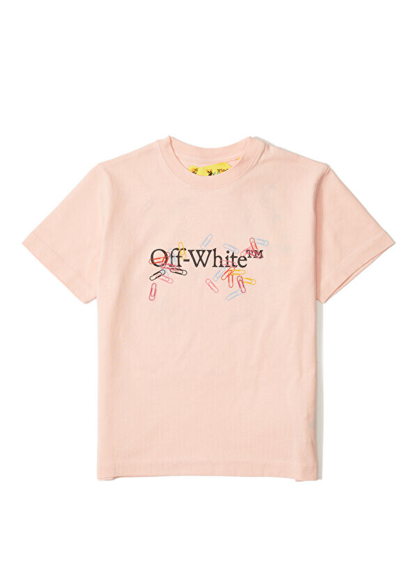 

Розовая футболка с логотипом для девочек Off-White