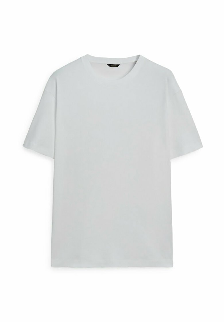 Базовая футболка Crew Neck With Drop Shoulder Massimo Dutti, белый