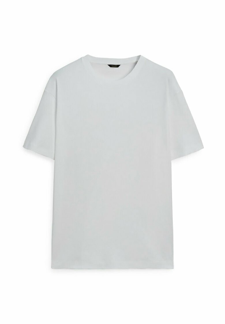 Базовая футболка Crew Neck With Drop Shoulder Massimo Dutti, белый