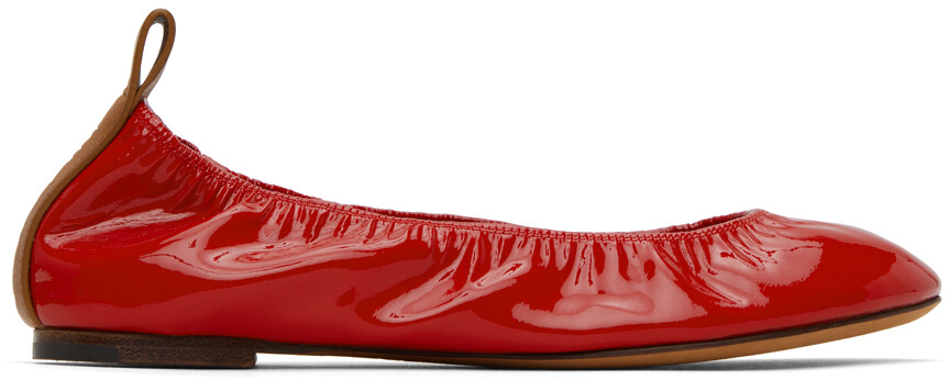 

Красные кожаные балетки Lanvin