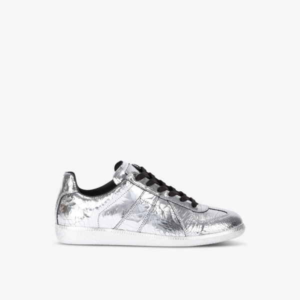 

Реплика разбитое зеркало металлические низкие кожаные кроссовки Maison Margiela, серебряный