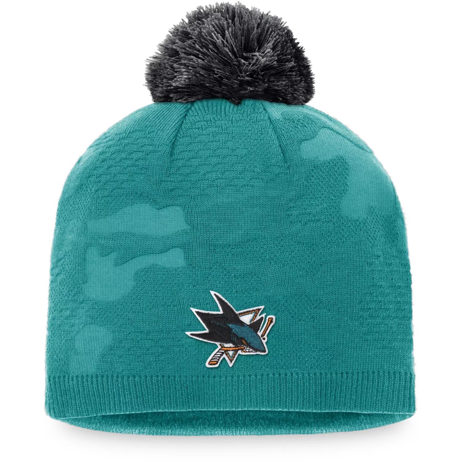 

Женская бирюзовая шапка Fanatics San Jose Sharks Authentic Pro Team с помпоном для раздевалки Fanatics