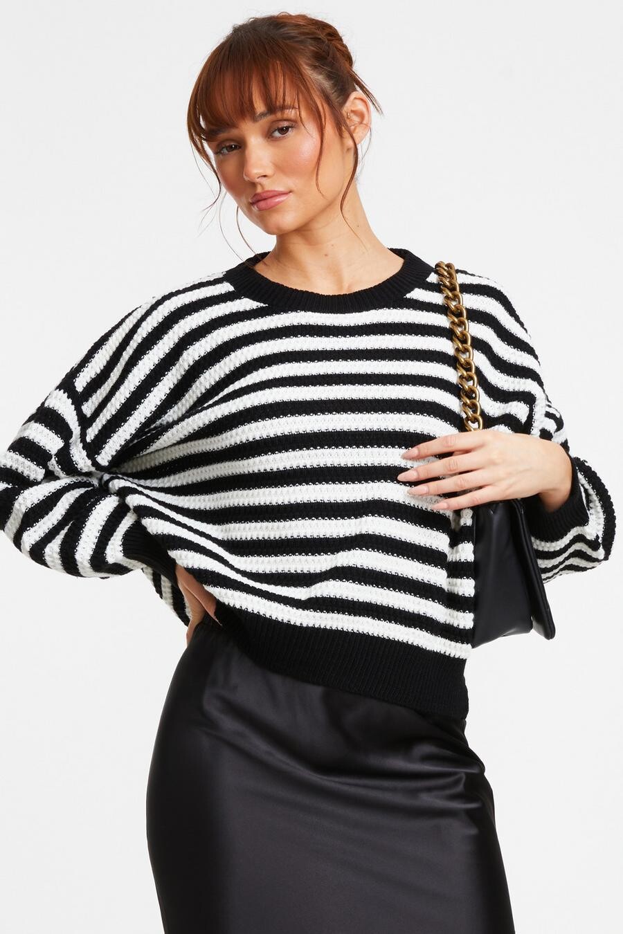 

Джемпер с принтом в черную полоску QUIZ Clothing