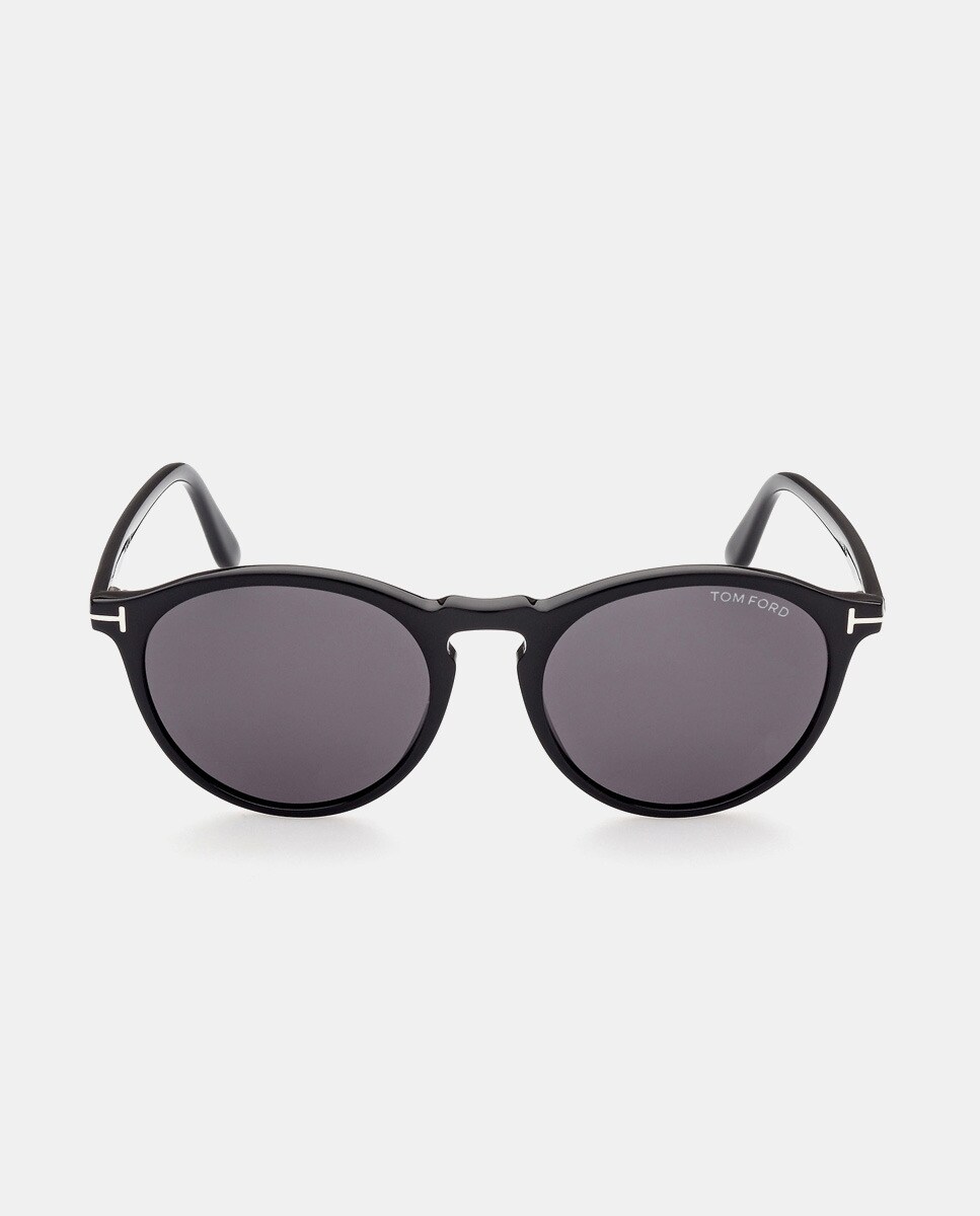 цена Круглые черные солнцезащитные очки из ацетата Tom Ford, черный