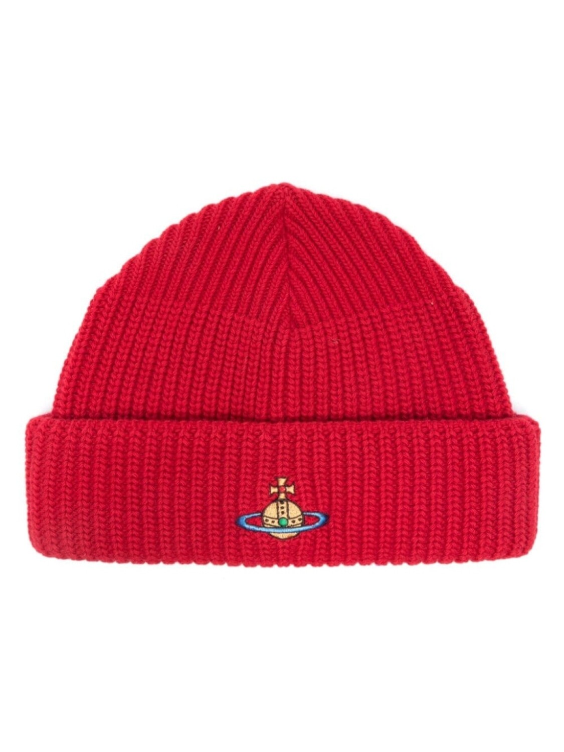 

Vivienne Westwood шерстяная шапка бини с вышивкой Orb, красный