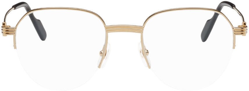 

Золотые круглые очки Cartier, цвет Gold/Gold transparent