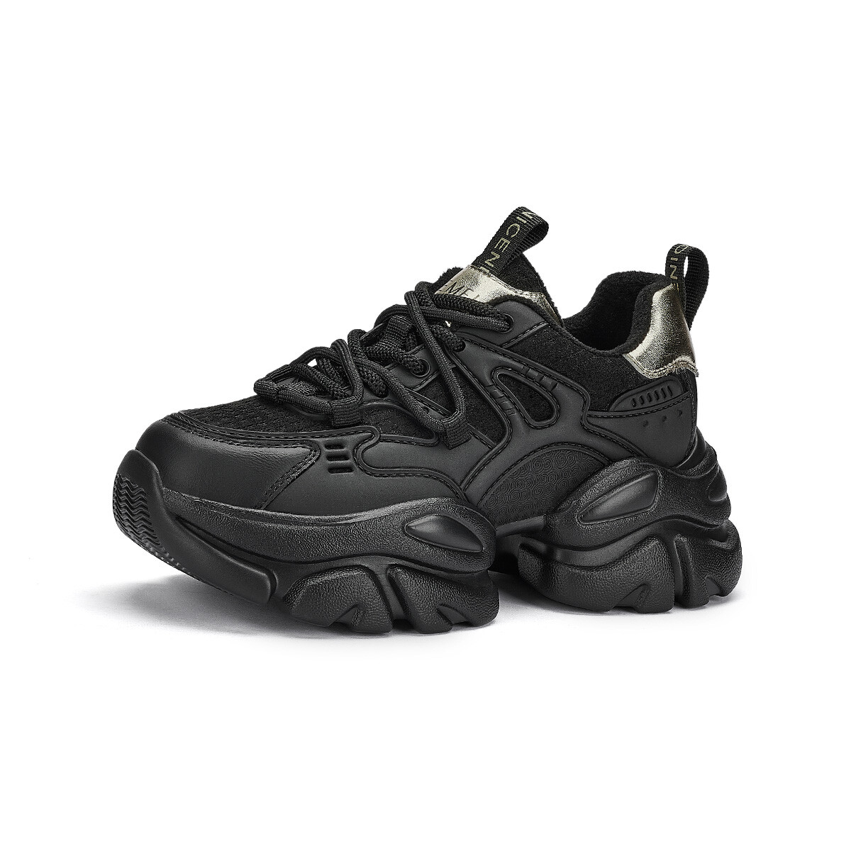 

Кроссовки женские толстые низкие Gemeiq, цвет Black Fleece-Lined