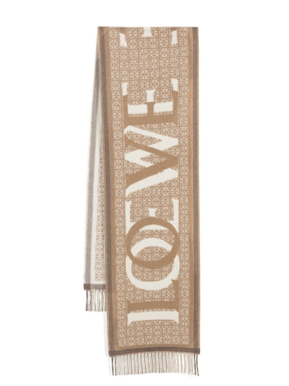 

Шарф Love из смесовой шерсти LOEWE, нейтральный цвет