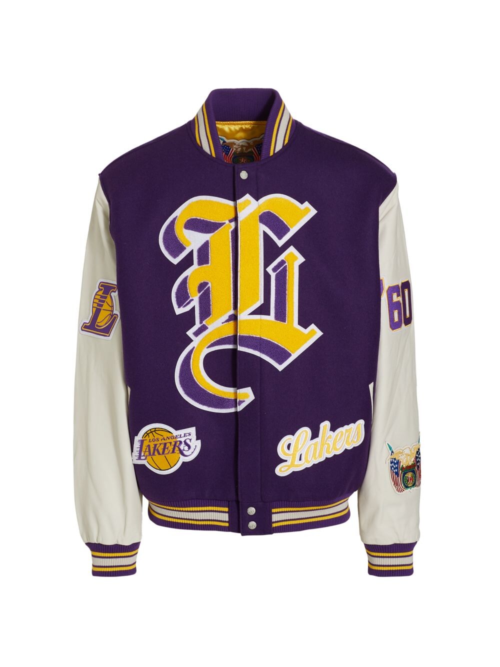 

Куртка Lakers из шерсти и кожи Jeff Hamilton, фиолетовый