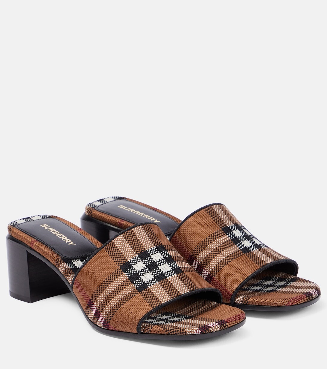 

Мюли в клетку Burberry, нейтральный