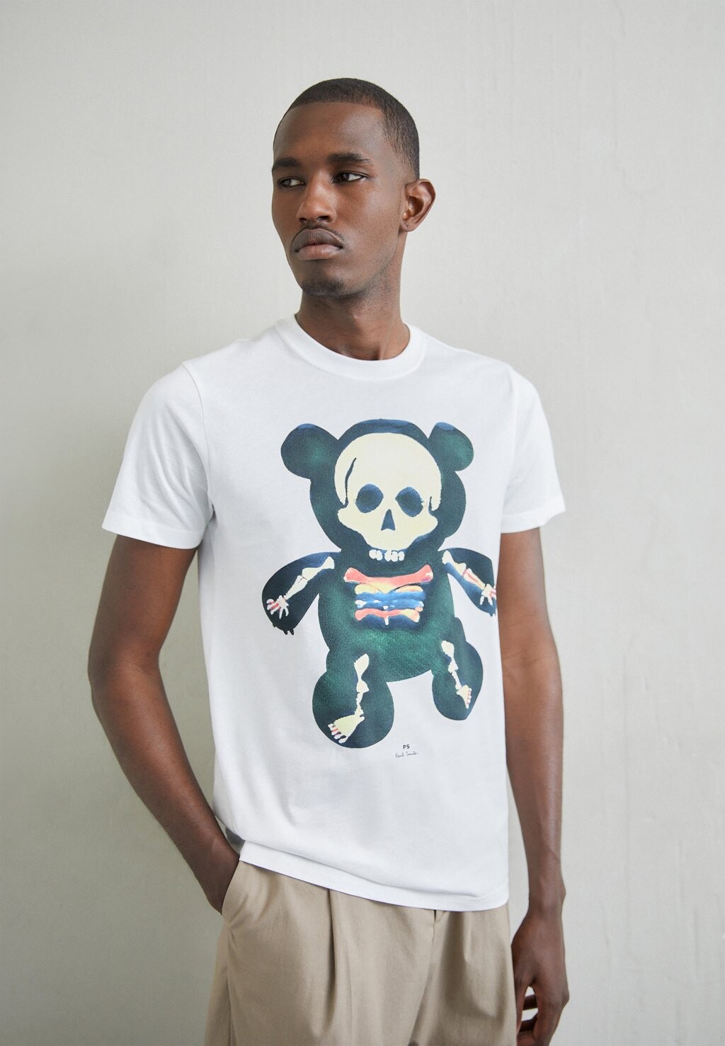 

Футболка с принтом SLIM FIT TEDDY SKELETON PS Paul Smith, белый