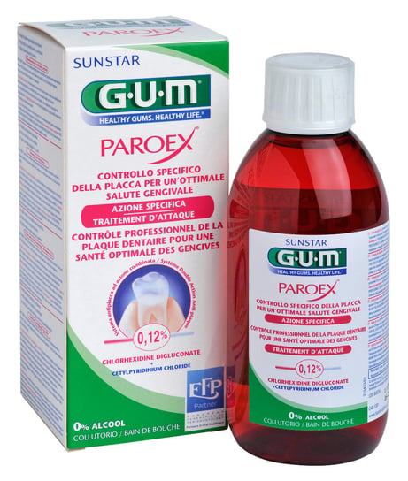 Жидкость для полоскания рта 0,12% CHX, 300 мл Sunstar, Gum Paroex цена и фото