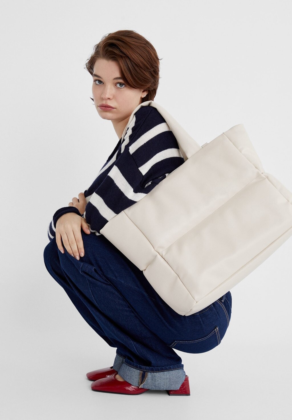 

Сумка для покупок Quilted Stradivarius, белый