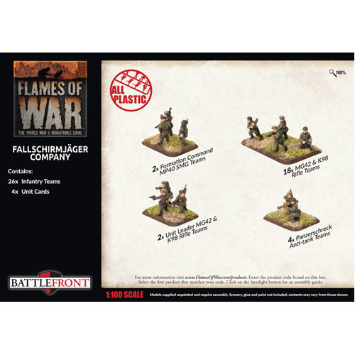Фигурки Flames Of War: Fallschirmjager Company (Plastic) фигурки flames of war storm group x50 figs plastic