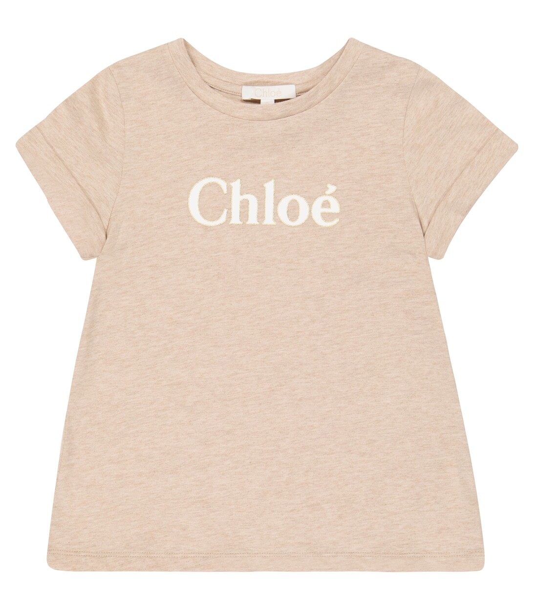 

Хлопковая футболка с логотипом Chloé, бежевый