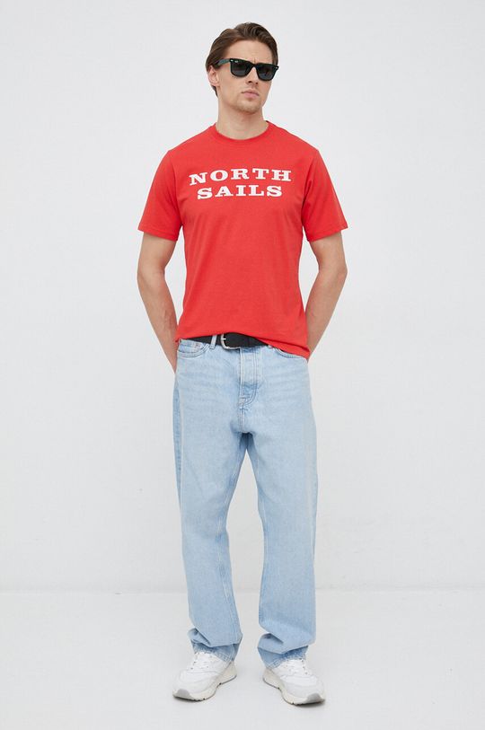 Хлопковая футболка North Sails, красный