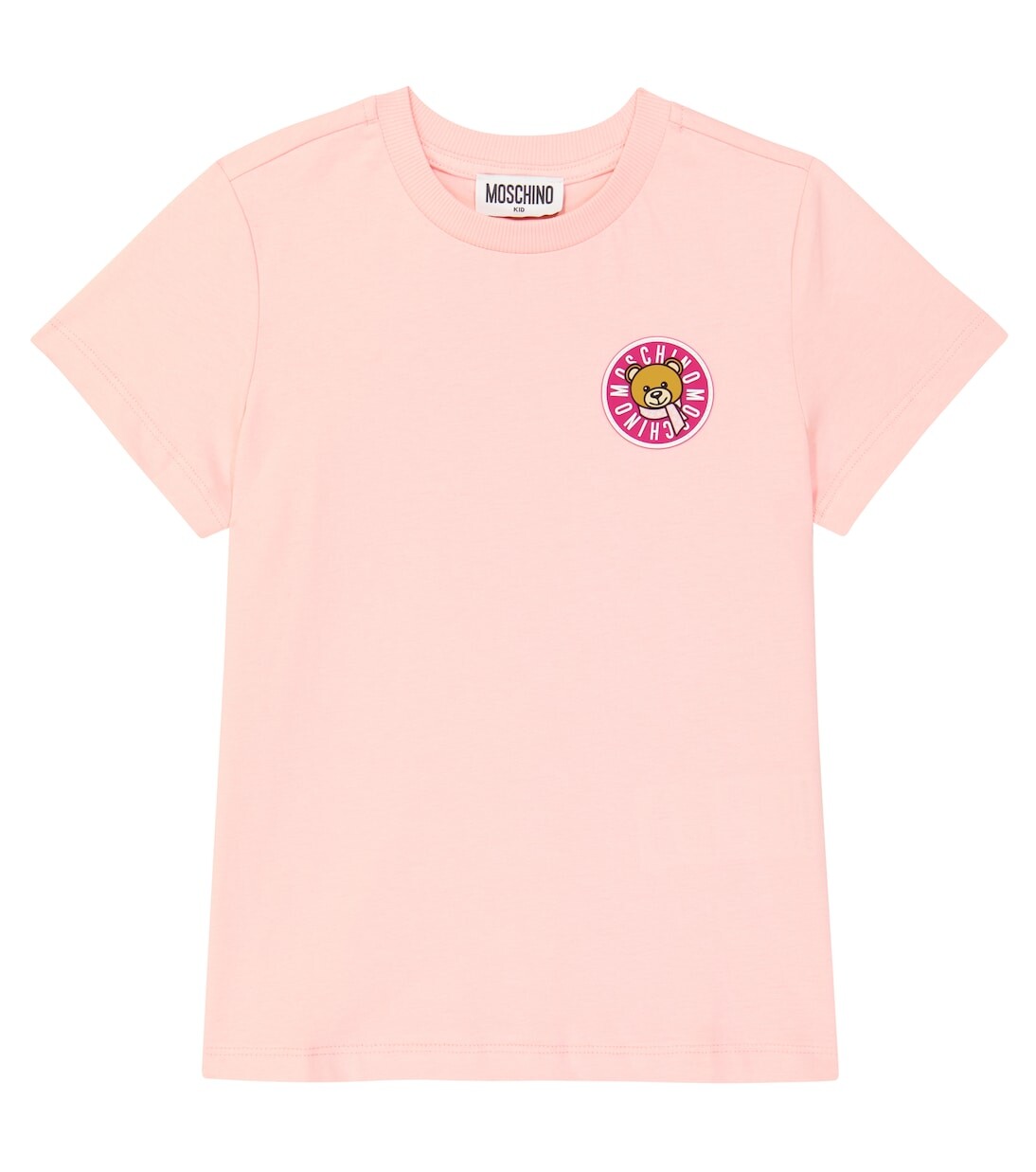 

Футболка из хлопкового джерси с мишкой teddy bear Moschino Kids, розовый