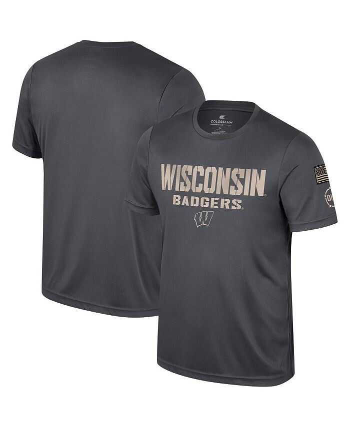 

Мужская темно-серая футболка Wisconsin Badgers OHT в военном стиле с признательностью Colosseum, серый