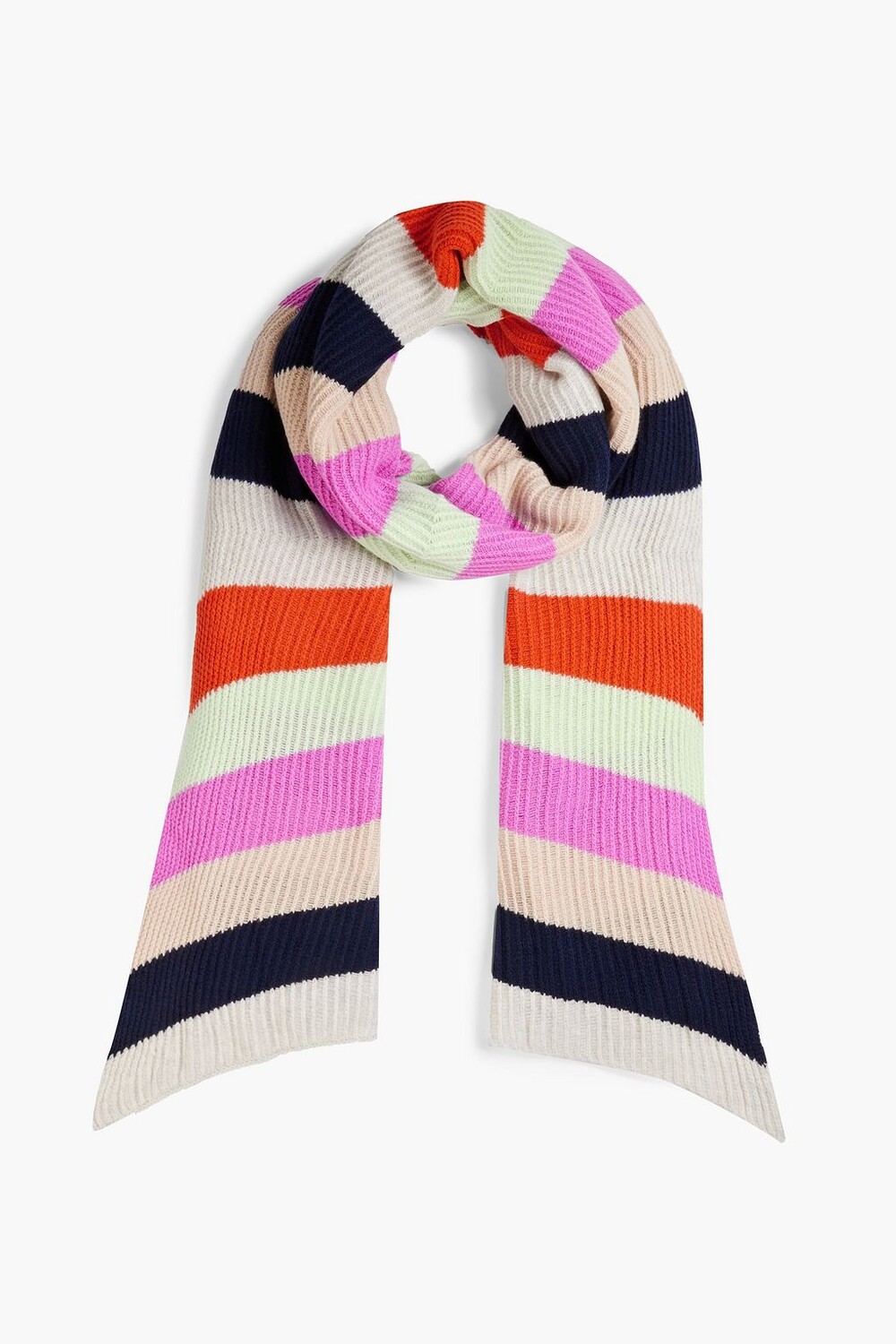 

Полосатый шерстяной шарф в рубчик MISSONI, разноцветный