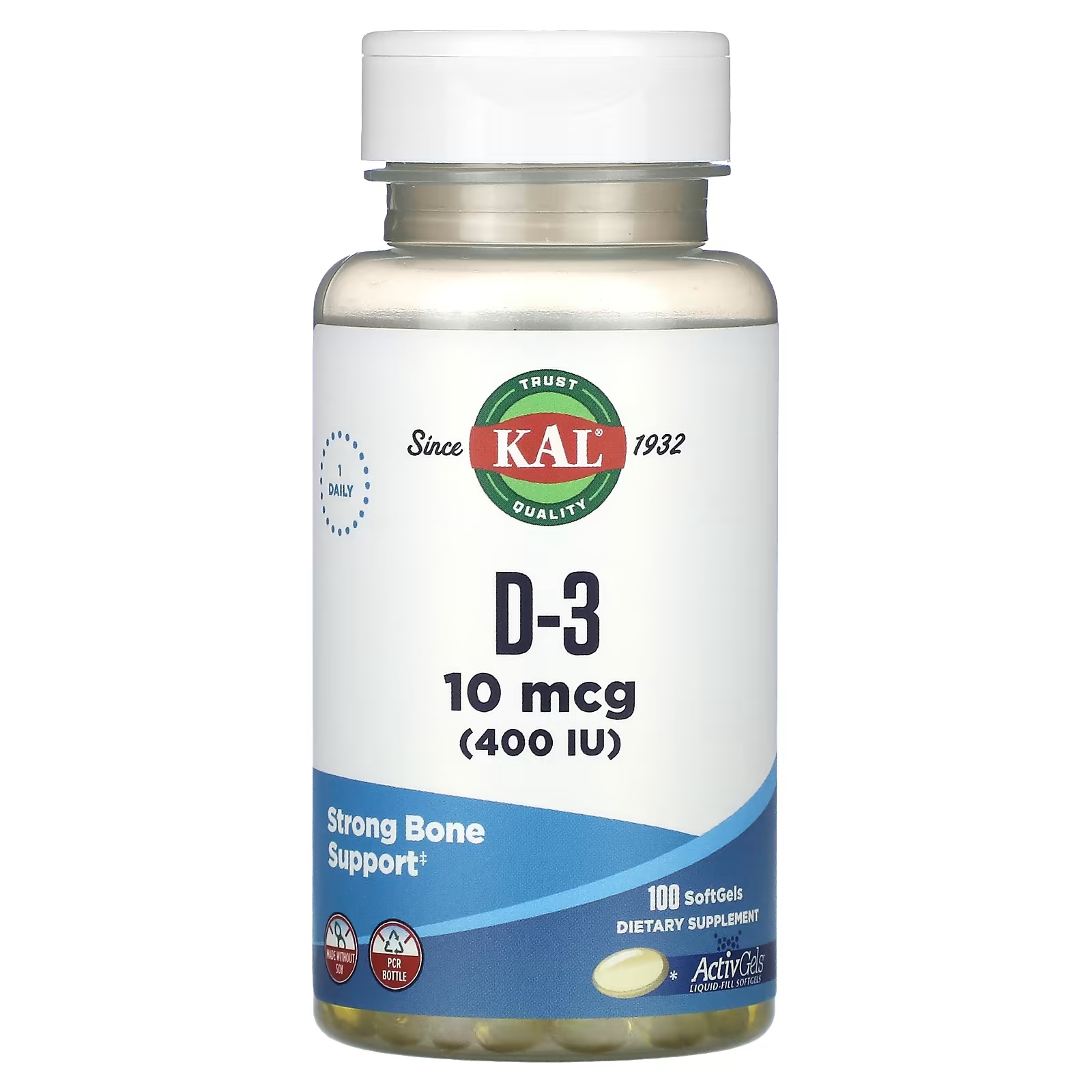 Витамин D3 KAL D3 10 мкг 400 МЕ, 100 таблеток