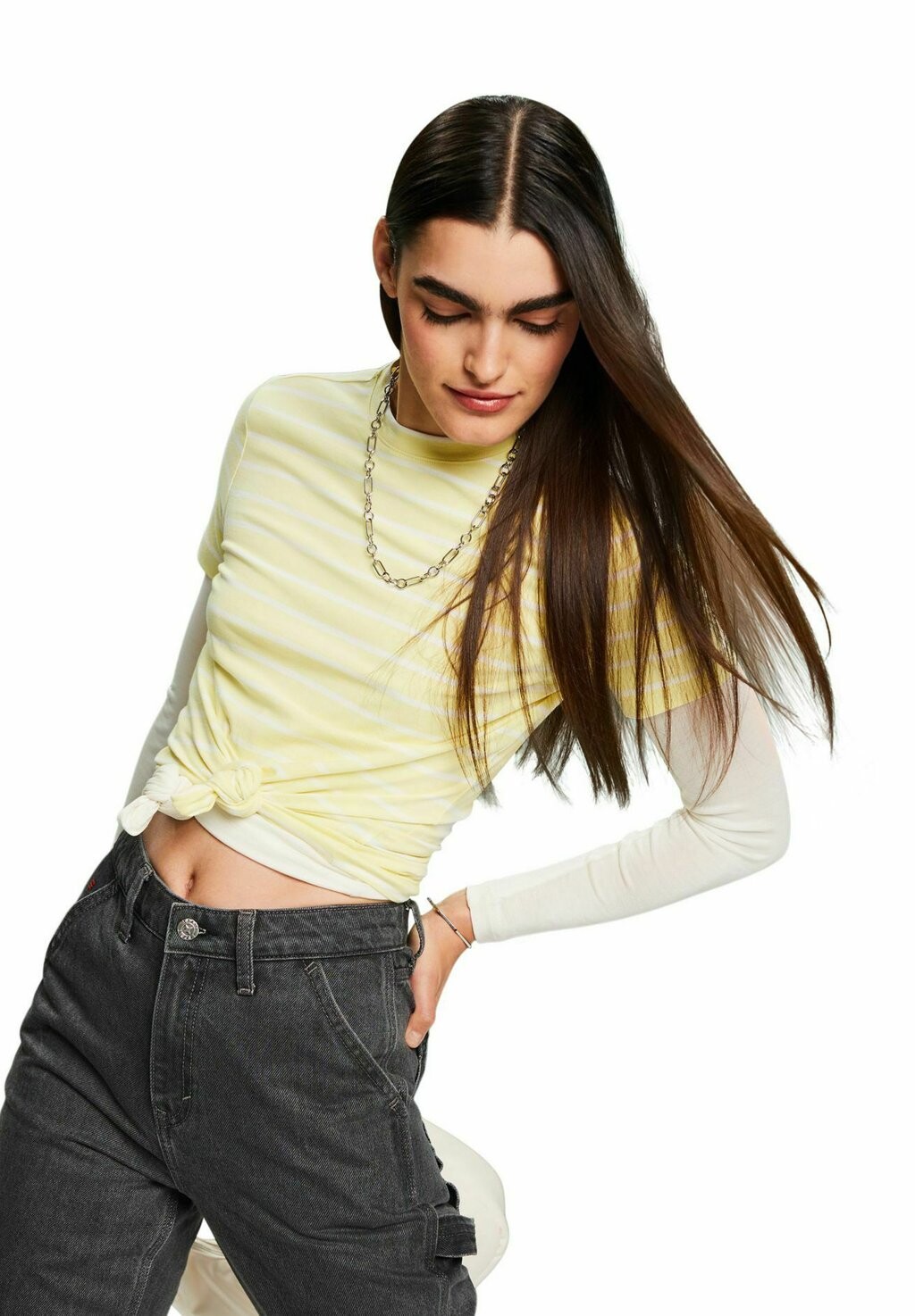 

Футболка с принтом SOLID Esprit, цвет lime yellow