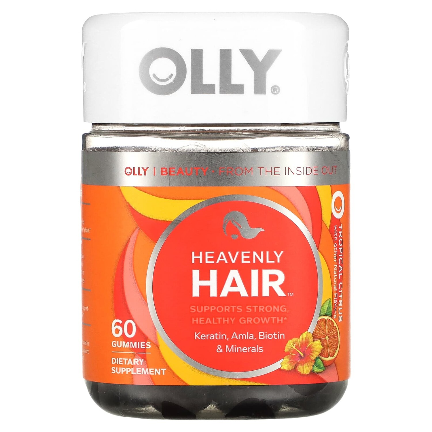 

Heavenly Hair, тропический цитрус, 60 жевательных таблеток, OLLY
