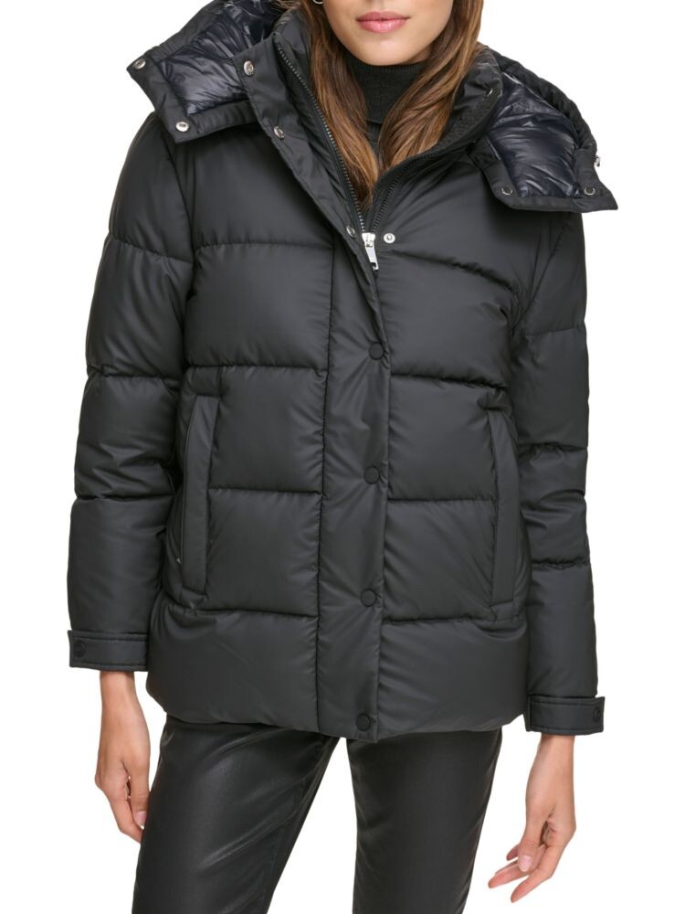 

Пуховик с капюшоном Dkny, цвет Ebony