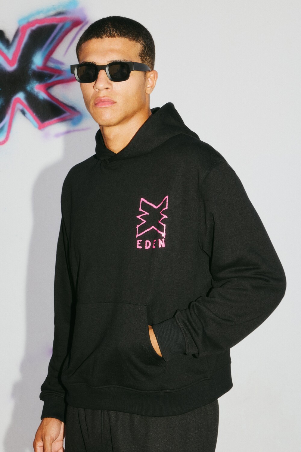 

Худи оверсайз boxy x eden ibiza boohooman x eden ibiza Boohoo, черный