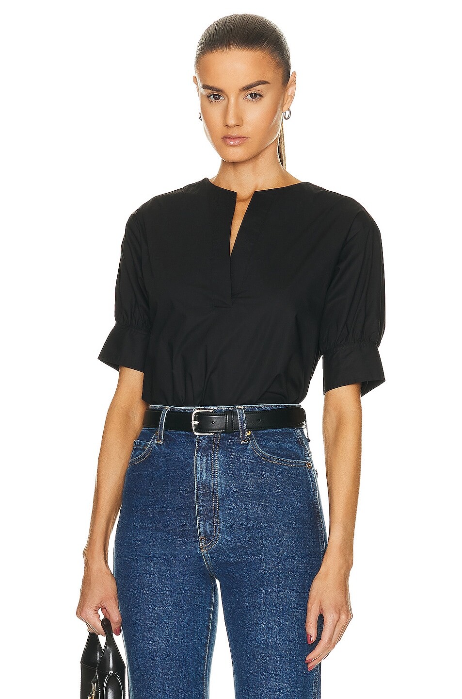 

Топ Frame V Neck Popover, нуар