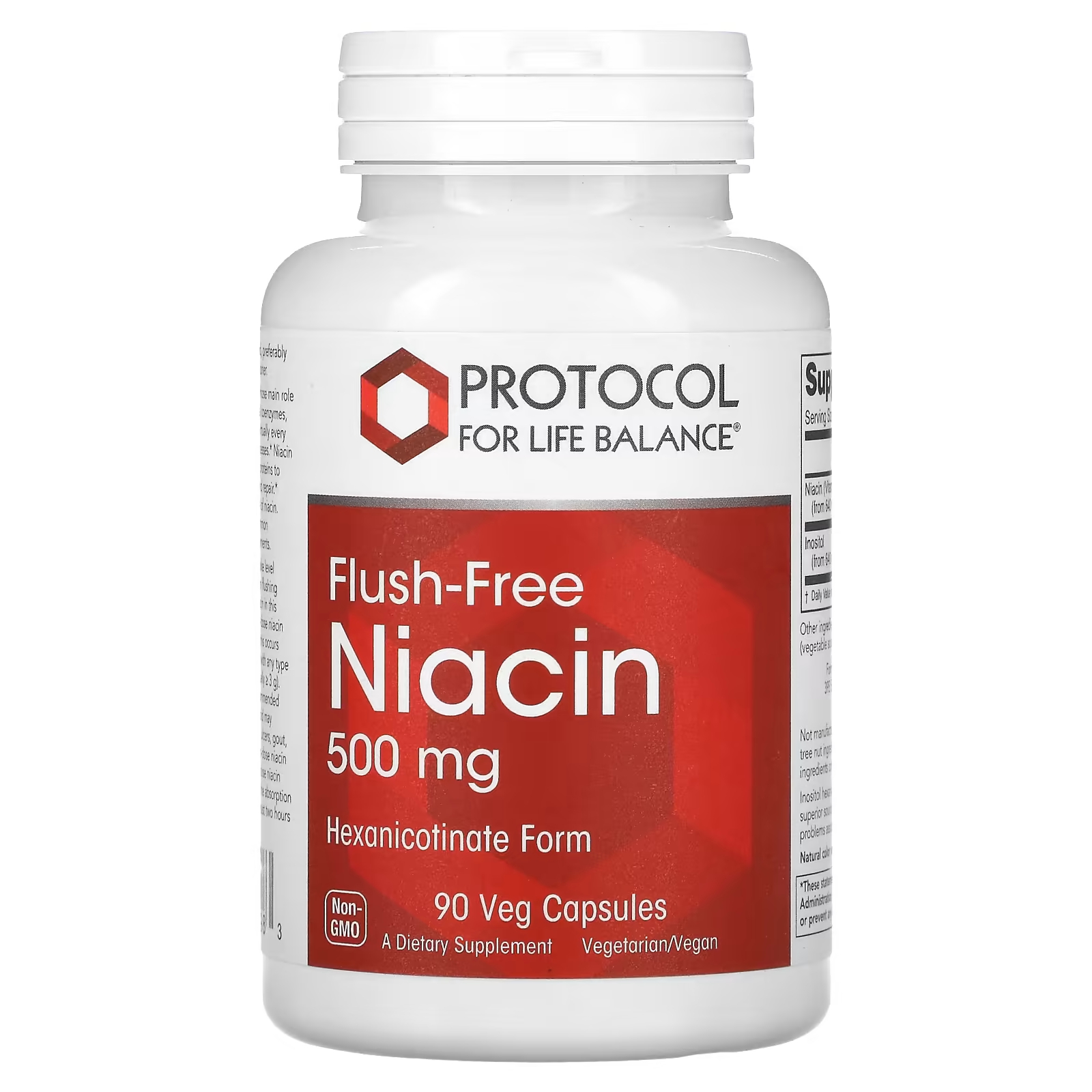 Никотиновая кислота Protocol for Life Balance Flush-Free 500 мг, 90 капсул