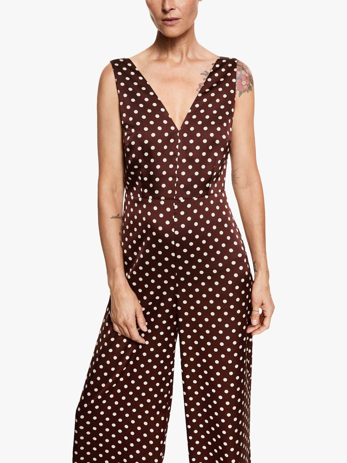 

Комбинезон с точечным принтом Mango Lola, коричневый