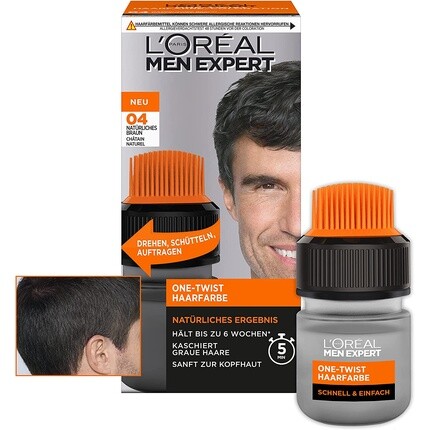 

Краска для волос Loreal Men Expert One-Twist 04 Натуральный коричневый 50 мл, L'Oreal