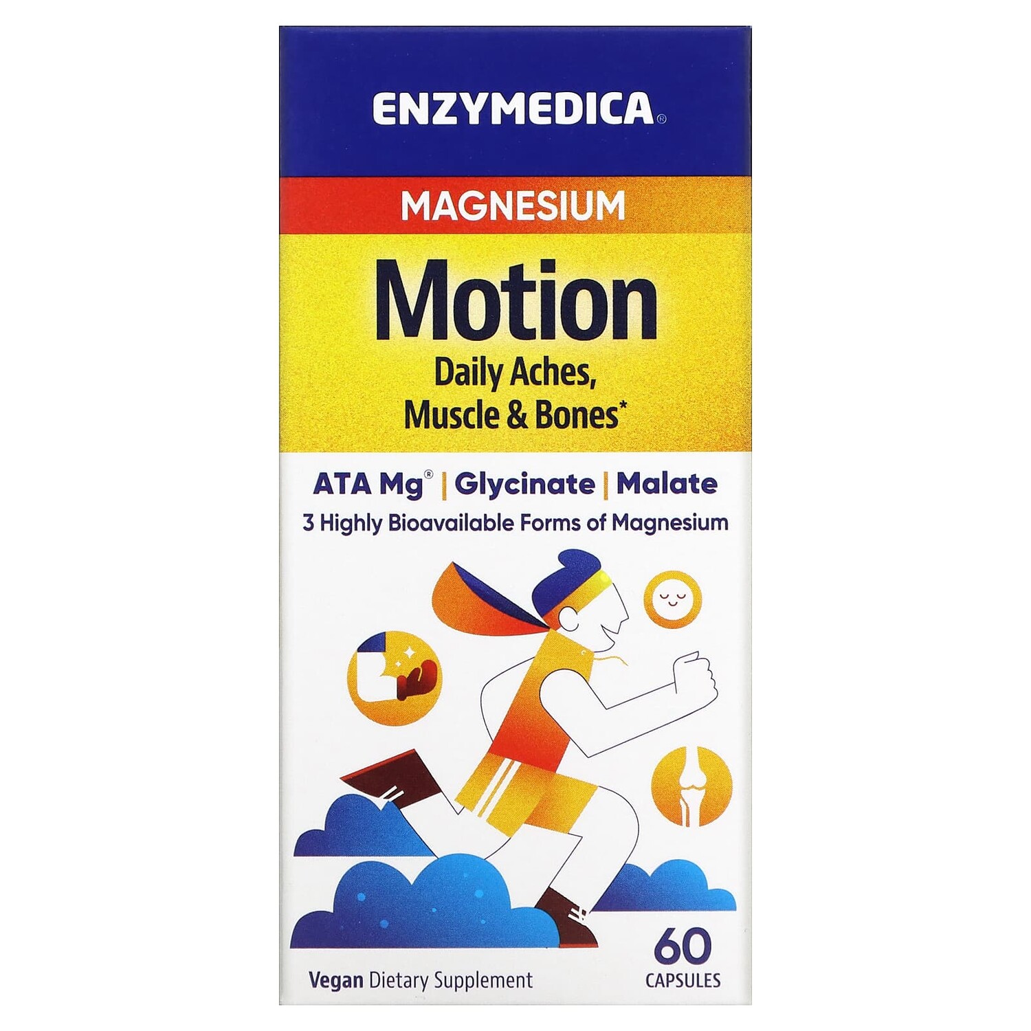 

Магний, движение, 60 капсул, Enzymedica