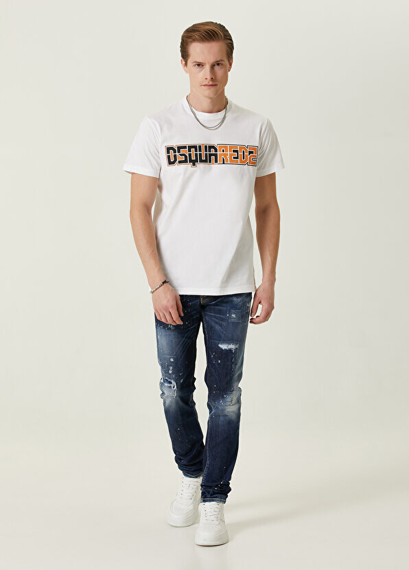 

Темно-синие джинсовые брюки с потертостями cool guy Dsquared2, Синий