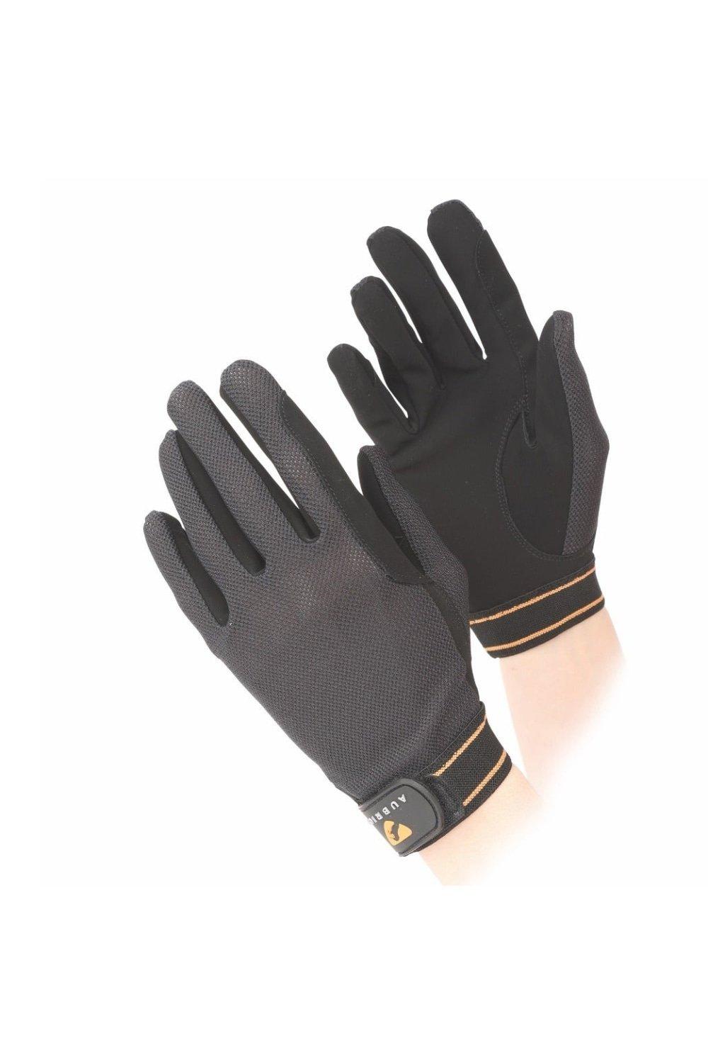 Сетчатые перчатки для верховой езды Aubrion, черный