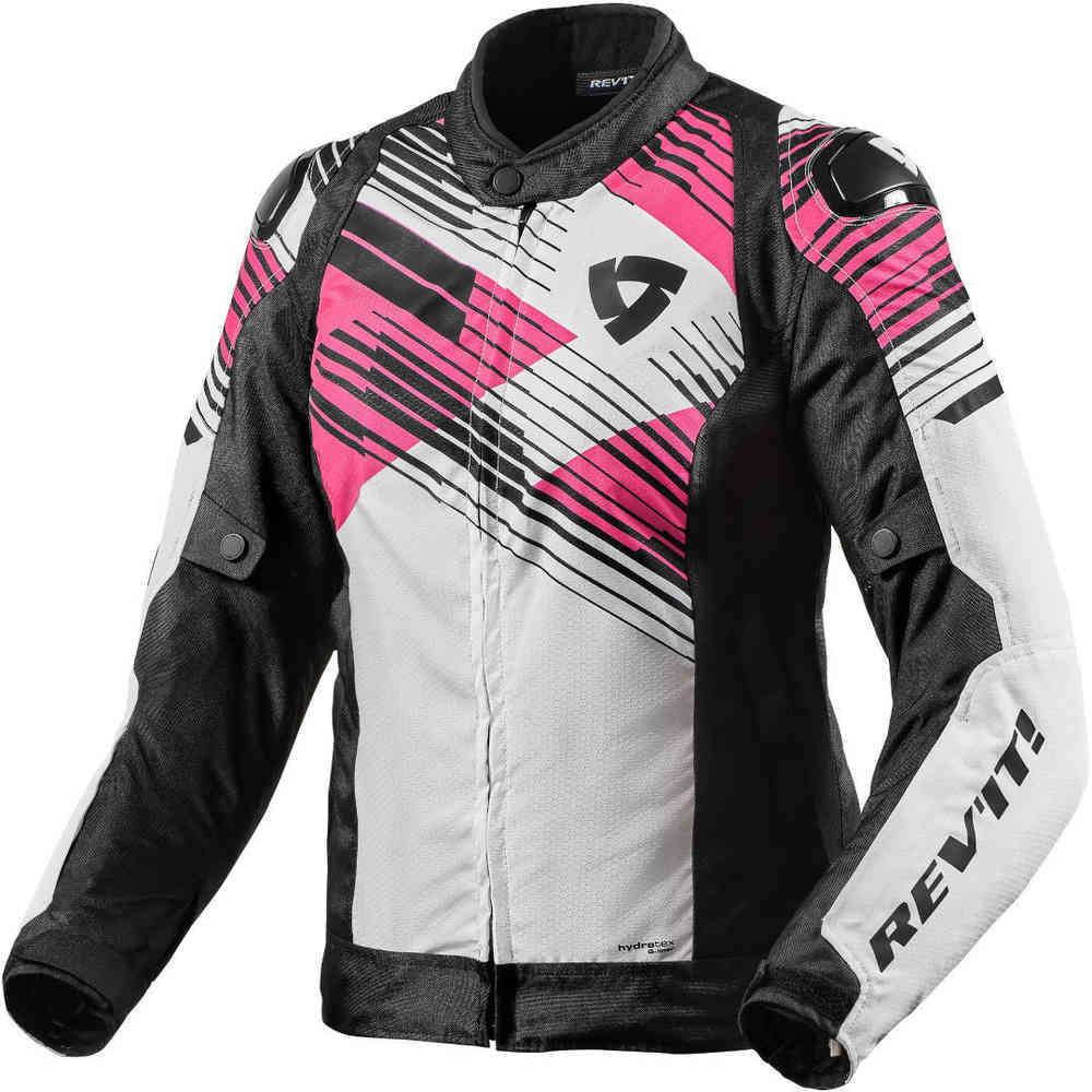цена Женская мотоциклетная текстильная куртка Apex H2O Revit, черный/белый/розовый
