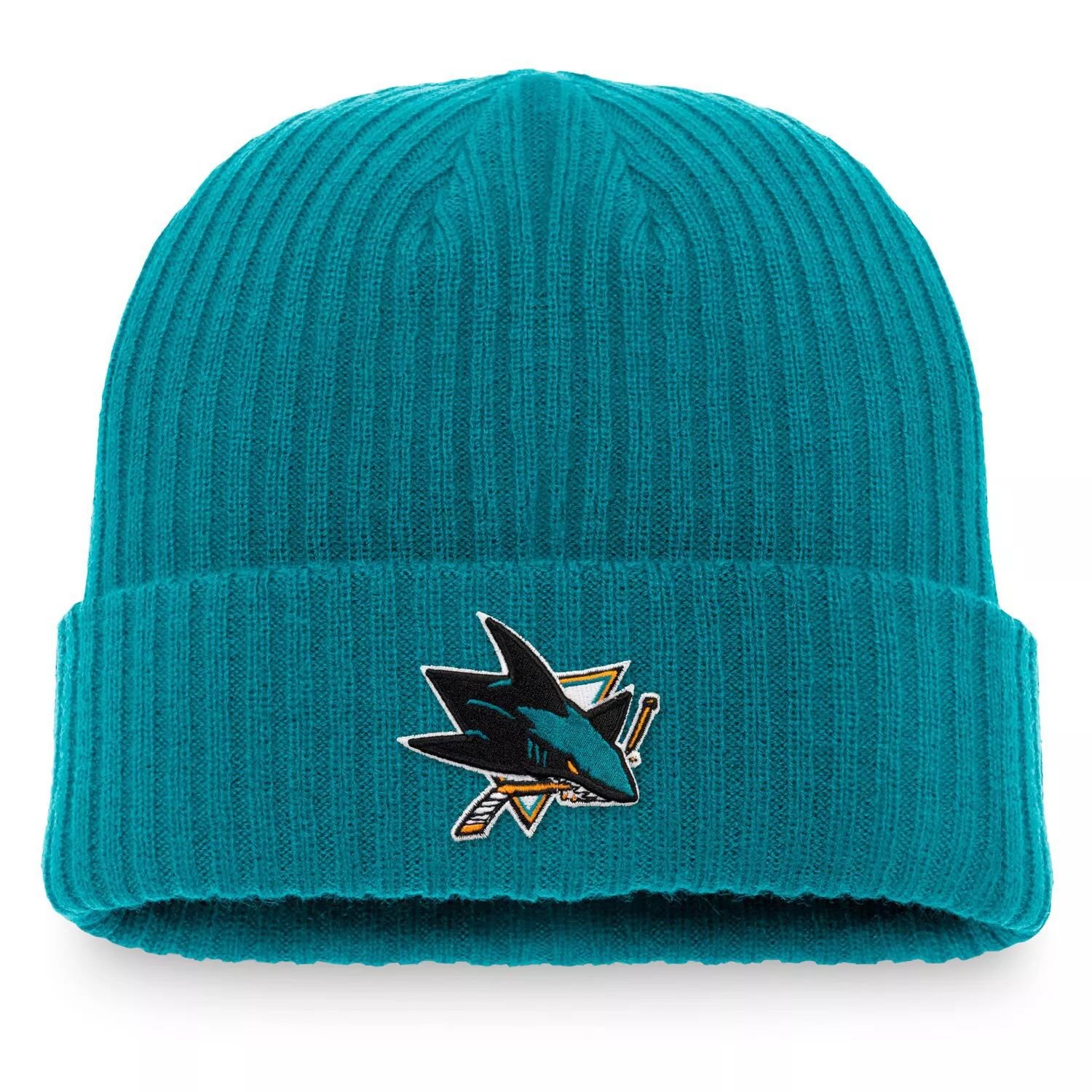 

Мужская трикотажная шапка с фирменным логотипом Fanatics San Jose Sharks Core Primary и манжетами