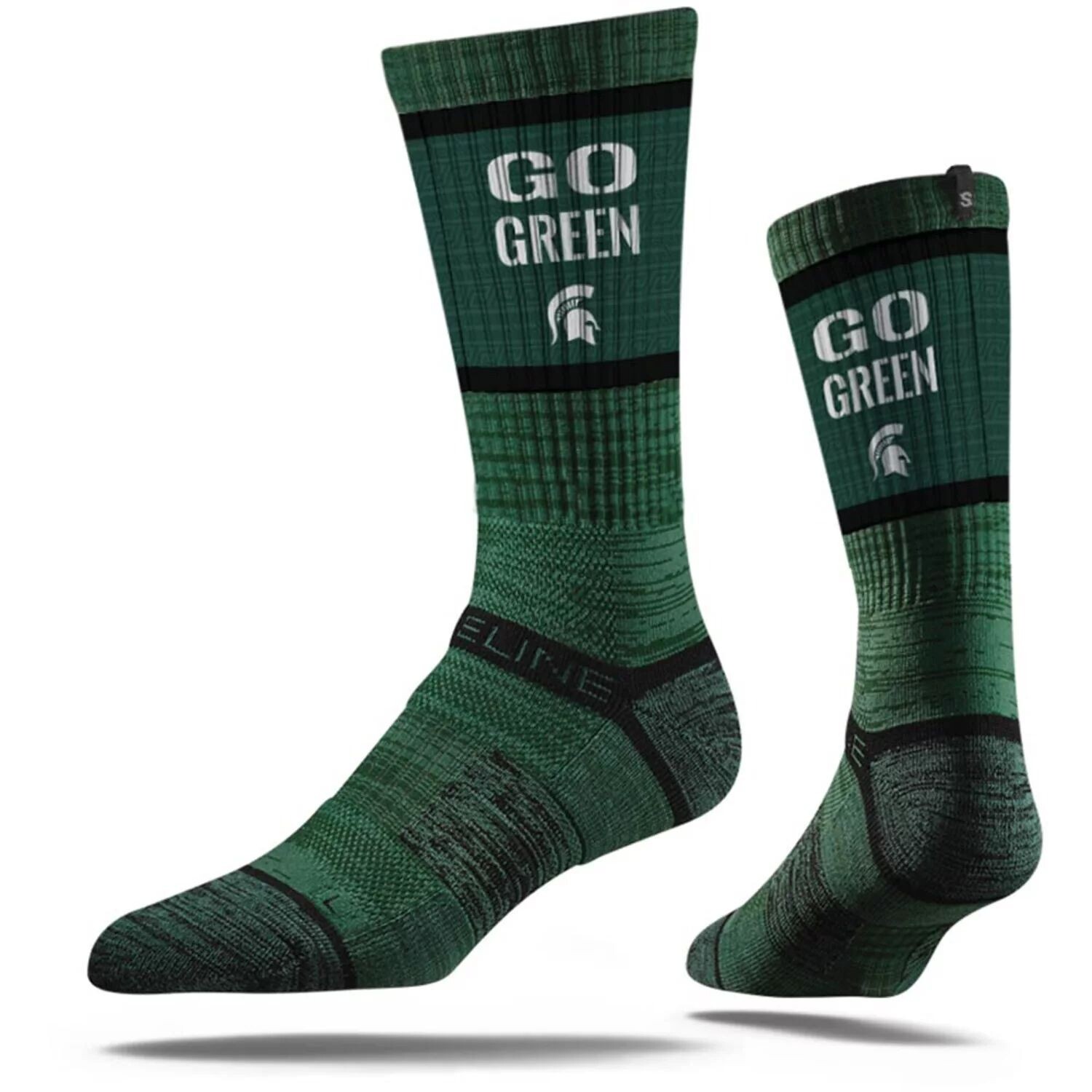 

Мужские зеленые носки Strideline Michigan State Spartans с надписью Crew