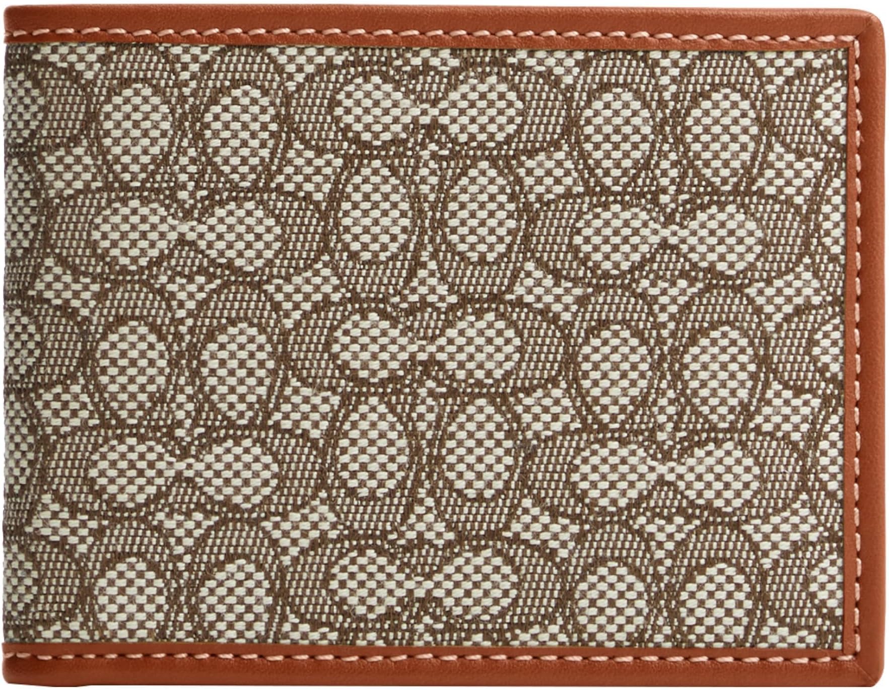 

Кошелек Slim Billfold in Micro Signature Jacquard COACH, цвет Cocoa/Burnished Amber