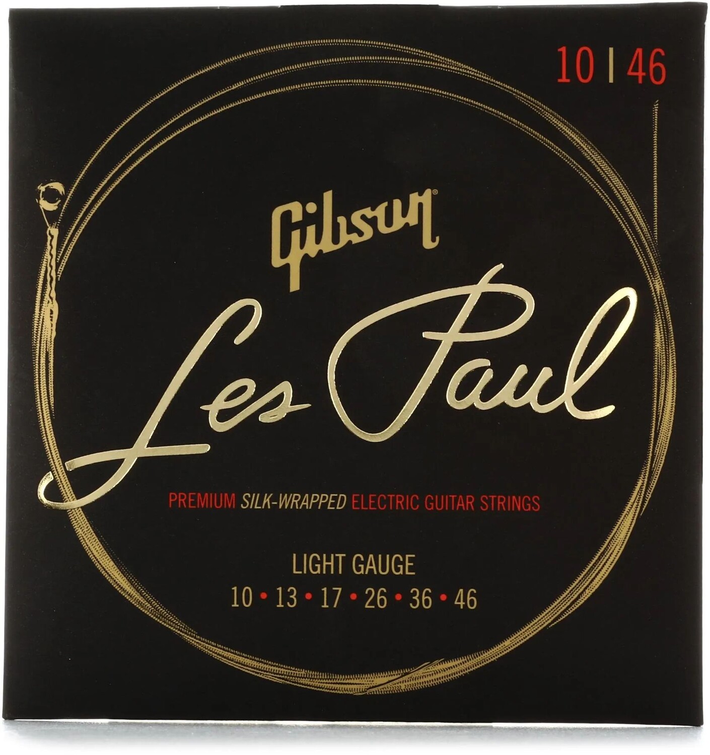 

Аксессуары Gibson SEG-LES10 Les Paul Premium Струны для электрогитары — .010-.046 Светлые