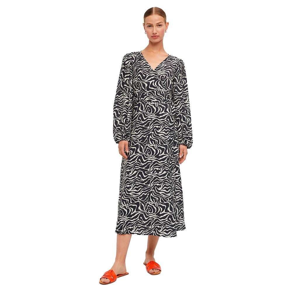 

Платье миди Object Leonora Long Sleeve, черный